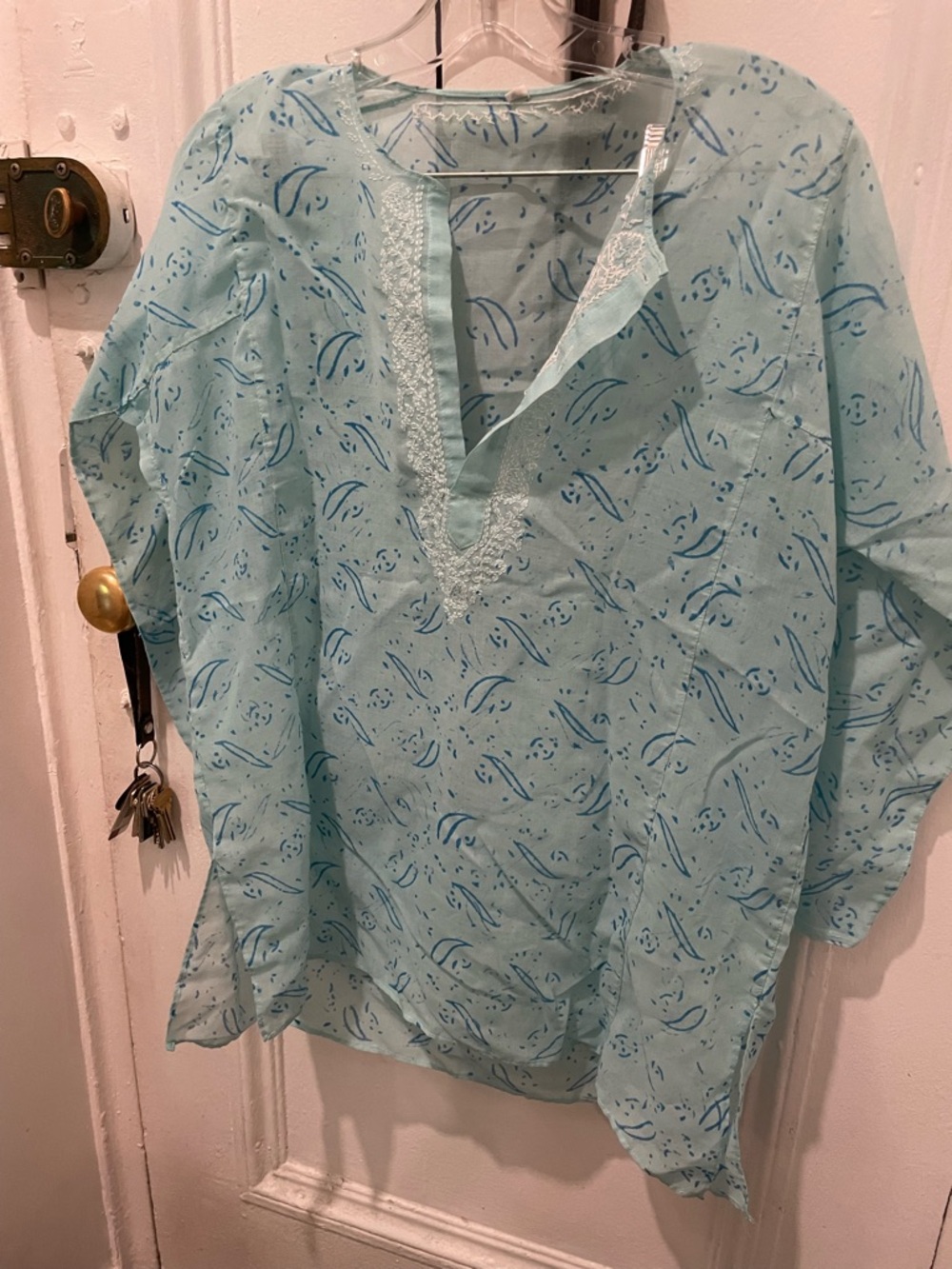 Light Blue light cotton Women's Top